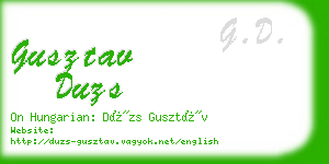 gusztav duzs business card